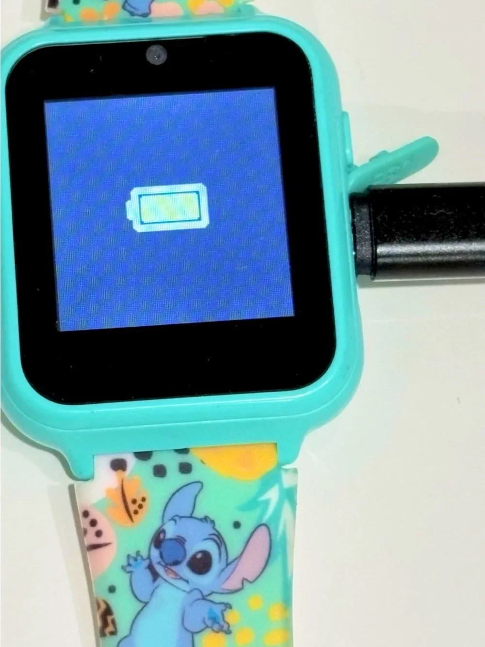 Disney Stitch Kids Smartwatch Touchscreen, 40mm Blue, Silicone Band Needs USB